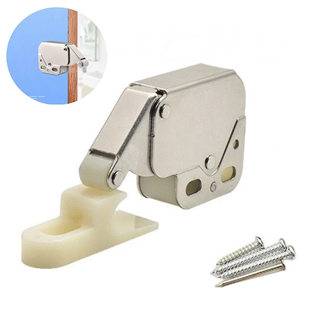 Cabinet Locks Automatic Spring Rebound Bump Bead Push Type Mini Latches for Cabinet Wardrobe Furniture Safety Lock