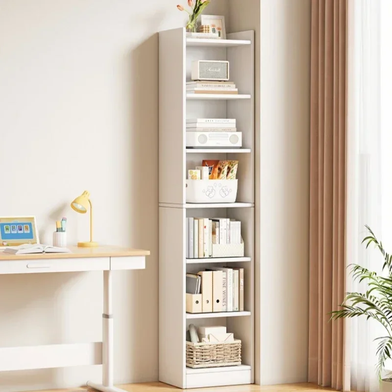 Multi-functional Narrow bookshelf Modern simple small floor-to-wall multi-layer storage rack Corner cabinet Narrow locker