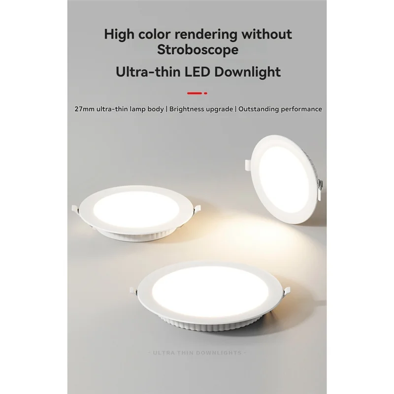 

ABZS 6PCS LED Downlight 8 Inch 20Watt Ultra-Thin LED Recessed Downlight Ceiling Downlight White Light