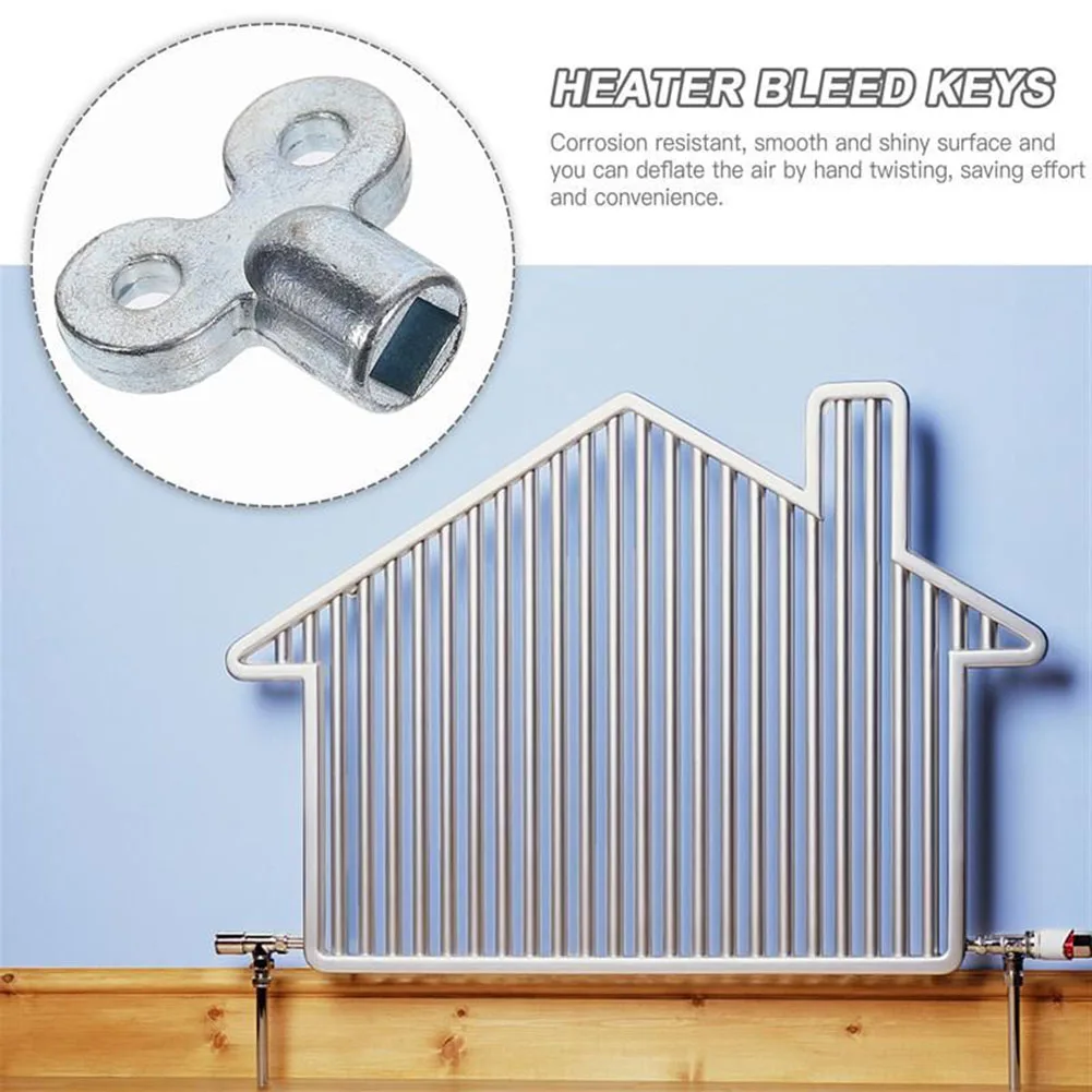 6PCS Zinc Alloy Valve Key Faucet Key Radiator Water Tap Plumbing Bleeder Key Air Vent Central Heating Tool Radiator Bleeding