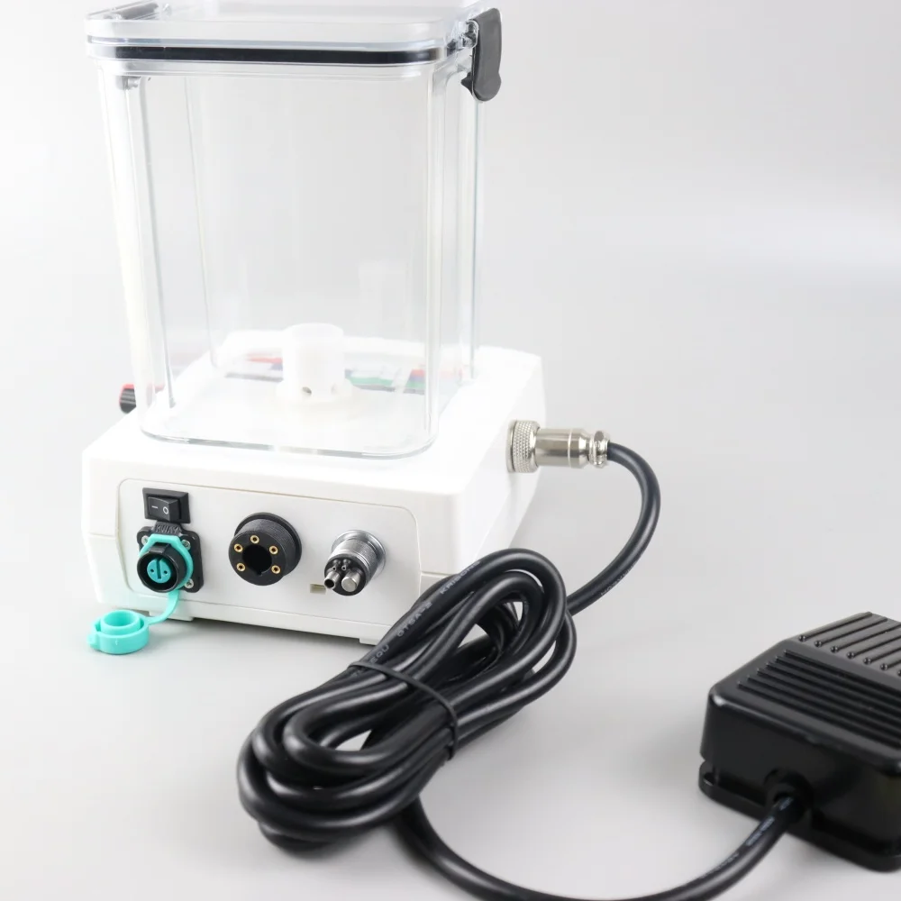 Dental Electric Micro Motor with Foot Control & LED, Compatible with 1:1 1:5 16:1 Contra Angle Handpiece, Built-in Water Tank