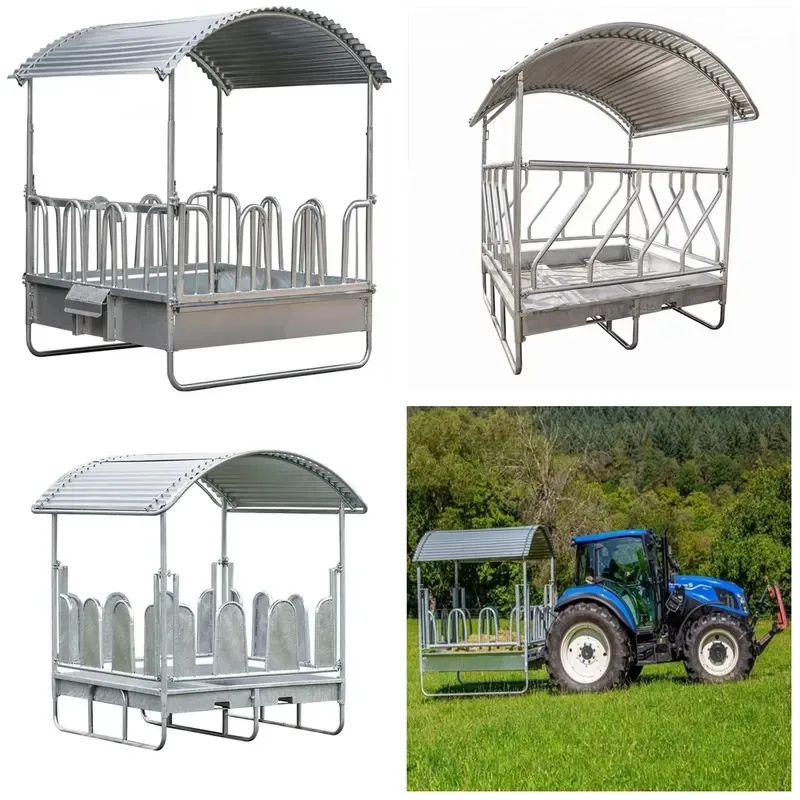 Wholesale Galvanized Horse Grass Feeder with Sunshade Roof Feed Distributor for Horses