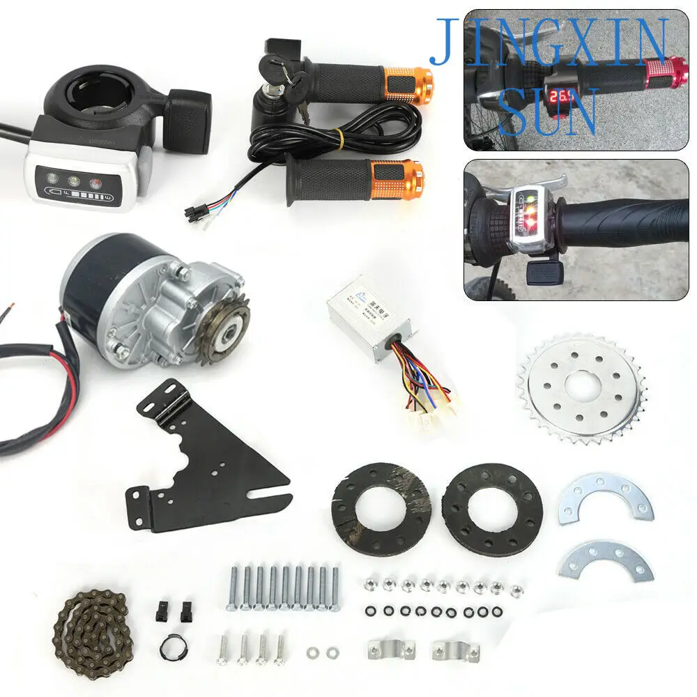 24V 250W Electric Bicycle Conversion Kit Brushed Motor Mountain Bike Modification E-Bike Kit - (Thumb Throttle / Twist Throttle)