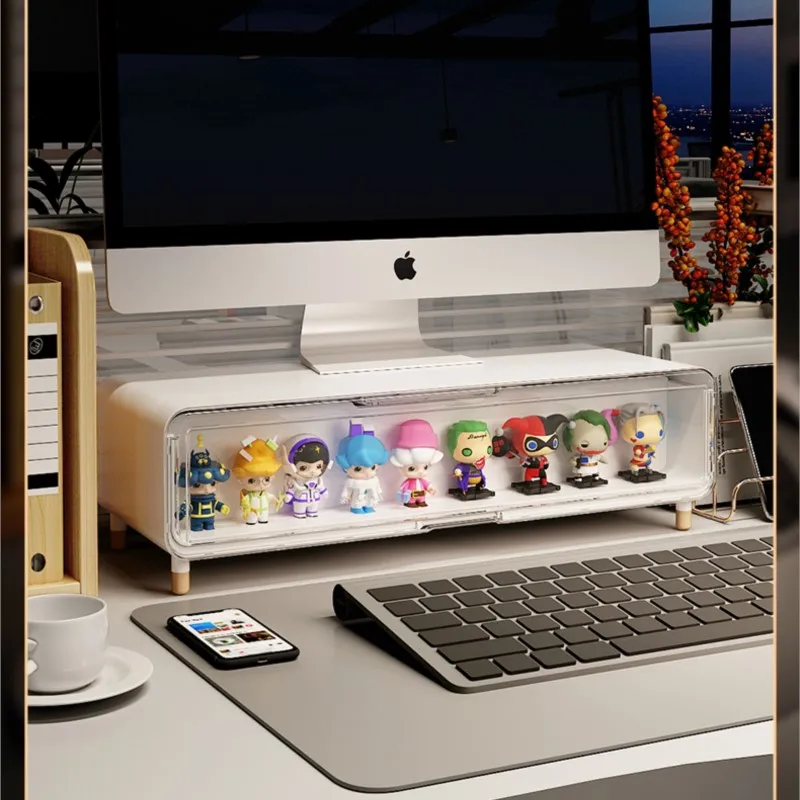 Computer Monitor Desktop Height Stand Neck Protection Figurine Display Box Workstation Artifact With Drawers Storage Rack ZG578