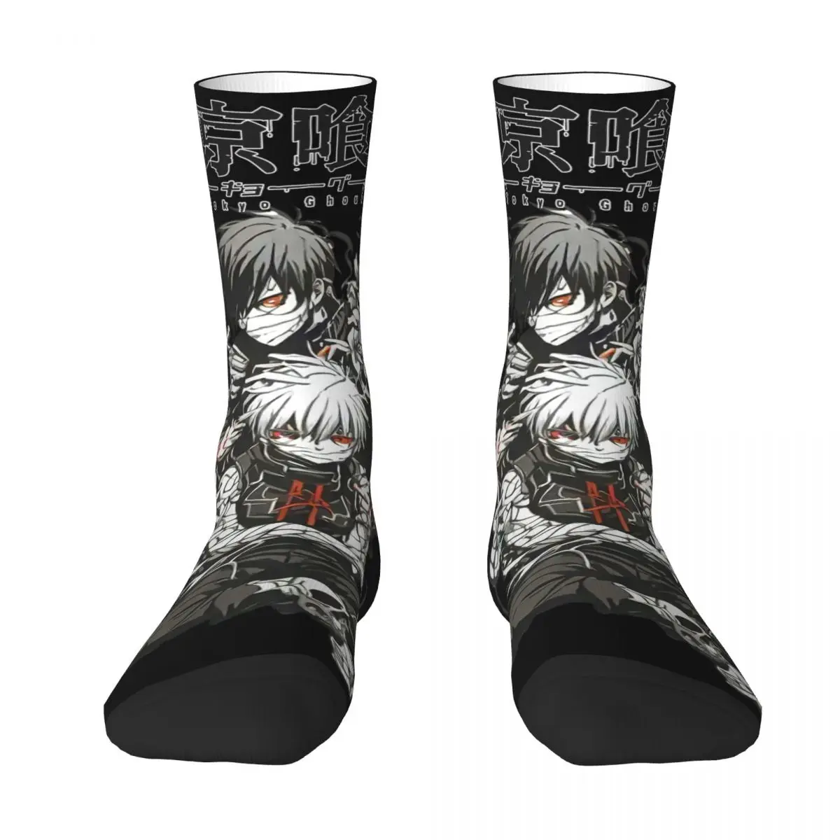 Kaus kaki uniseks nyaman Anime Tokyo Ghoul, kaus kaki motif 3D bahagia Hiking, kaus kaki gaya jalanan gila