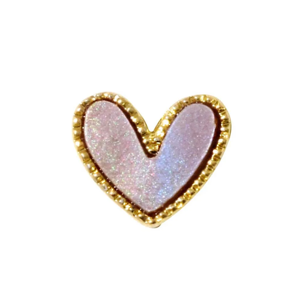 10pcs Seashell Nail Art Charms 3D Heart Love Nails Art Decoration DIY Flatback Rhinestone Jewelry Alloy Frame Nail Accessories