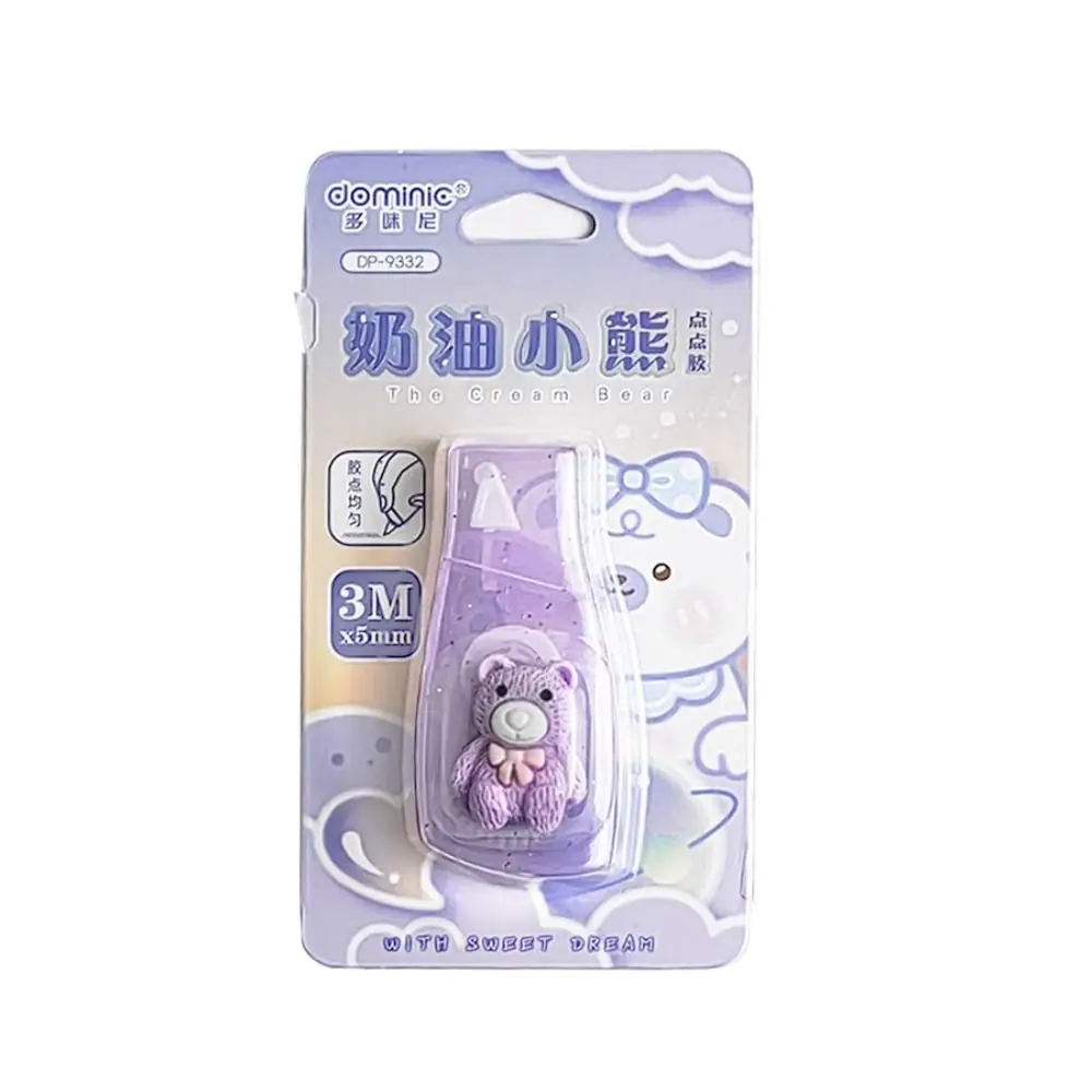 

Portable Bear Shape Dot Glue Tape Large Capacity DIY Scrapbooking Rolling Glue Tape Glue Tape Pen Stationery