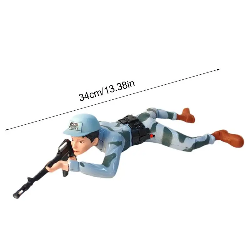 Electric Crawling Soldier Toy para crianças, legal e interessante, Movable Joint, Action Figure Model, luz de som realista