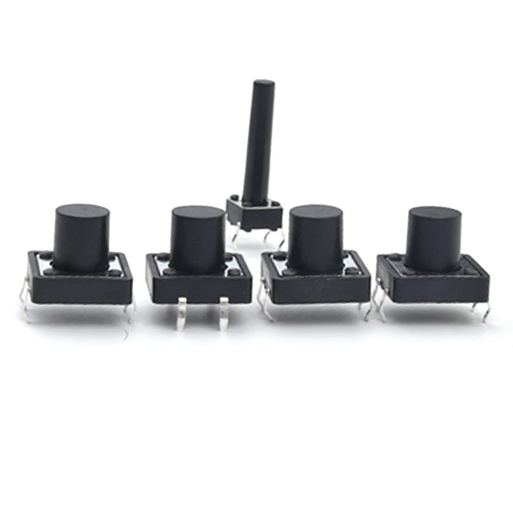 10Pcs 4 Pin Momentary Switch 12x12 12*12*4.3/5/6/7/8/9/10/11/12mm Tactile Tact Switchs Mini Type Push Button Micro Switch