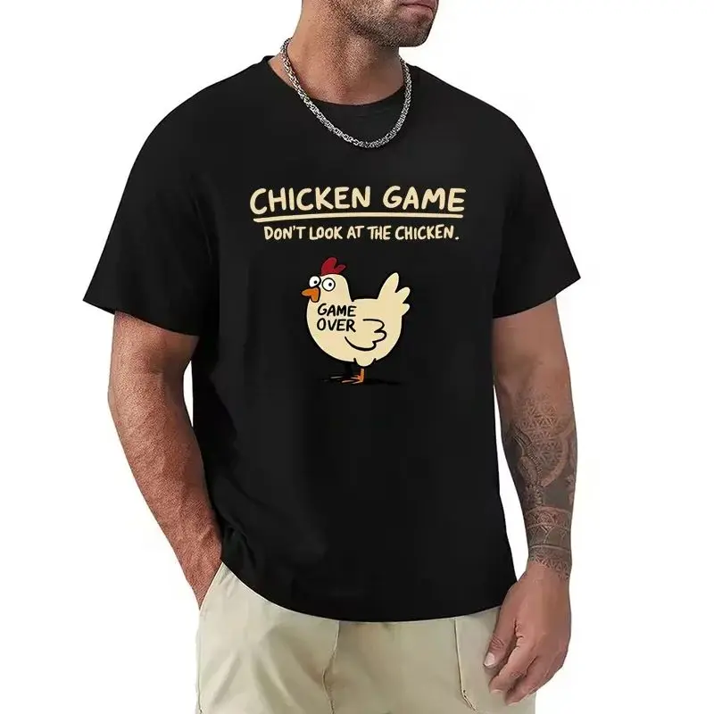 

Футболка с принтом «Chicken Game 'Dont Look at the Chicken'» в стиле унисекс, модная, в стиле Cleanfit, из искусственной кожи, с рукавами 3/4