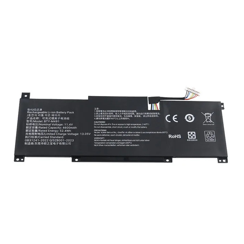 BTY-M491 11.4V 4600mAh 52.4Wh Laptop Battery For Msi MS-14D2 Summit B14 A11M B11SB-085 Modern 15 A10M A10RAS A10RB