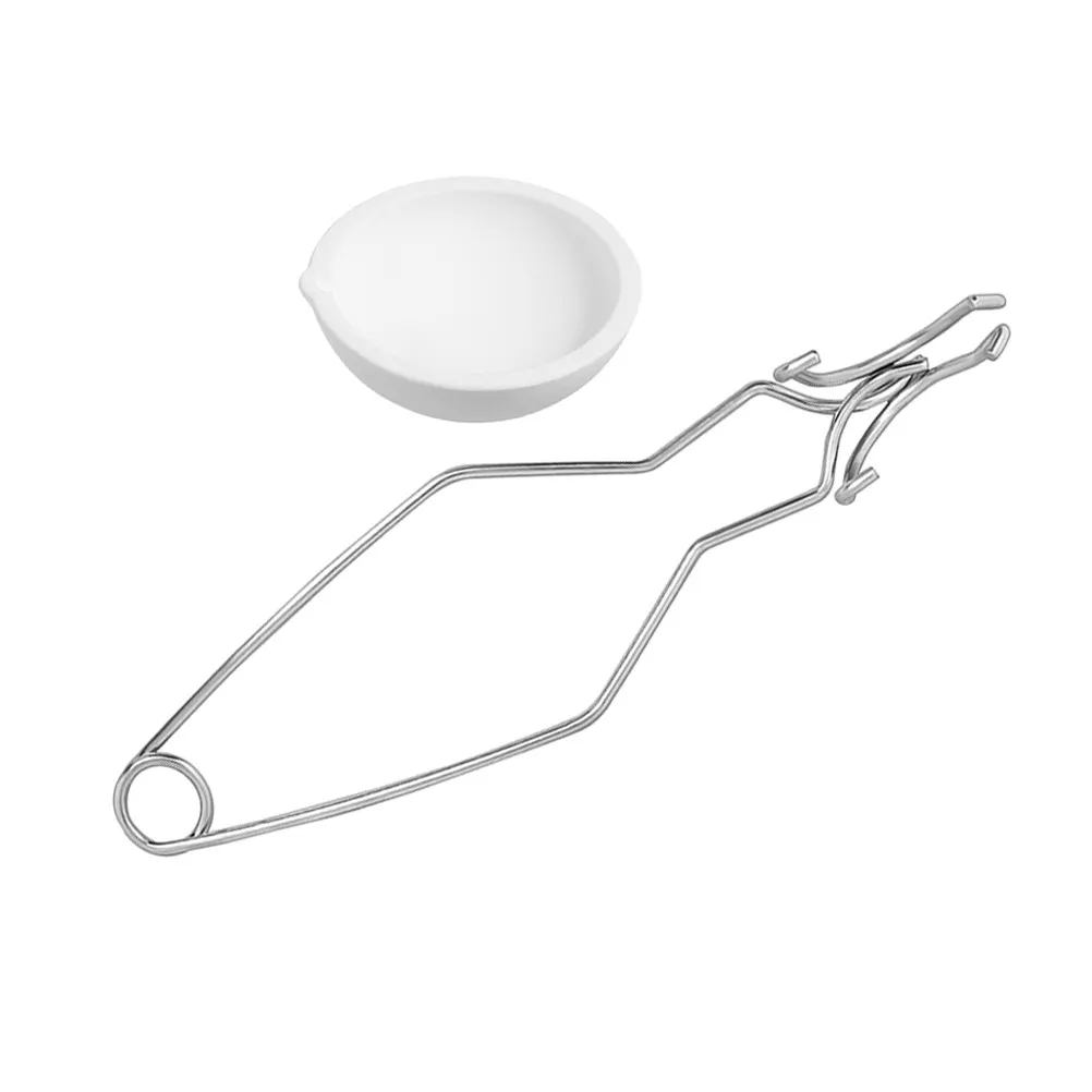 1Set Crucible Set Metal Melting Bowl Jewelry Casting Tools Heat Resistant Steel Tongs Melting Furnace Clamp Metal Smelting Tool