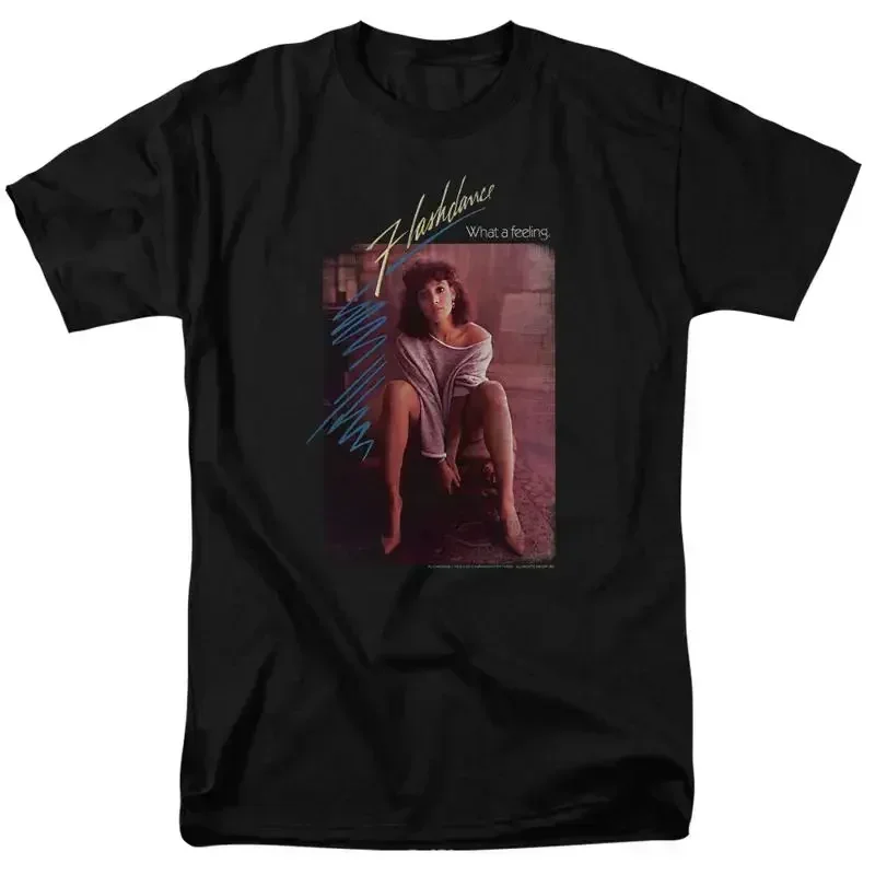 Camiseta con título de Flashdance para hombre, con licencia oficial, película de baile de los años 80, color negro