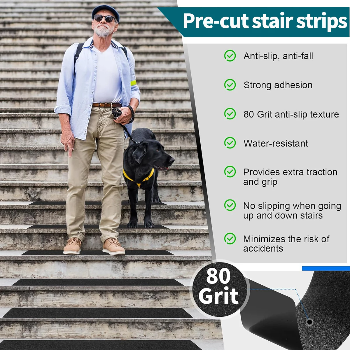 Heavy Duty Anti Slip Tape for Stairs Grip Tape Use on Walkways Stairs Ramps and Decks Indoor/Outdoor Anti-Slip Stickers