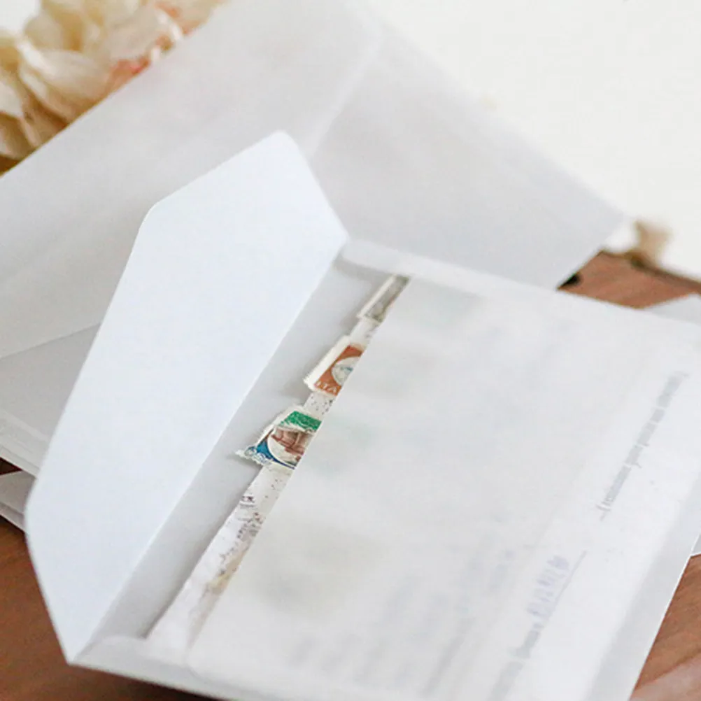 

50Pcs 12.5x17.5cm High-Quality Folding Resistant Paper Envelopes Translucent Style for DIY Invitations Baby Shower