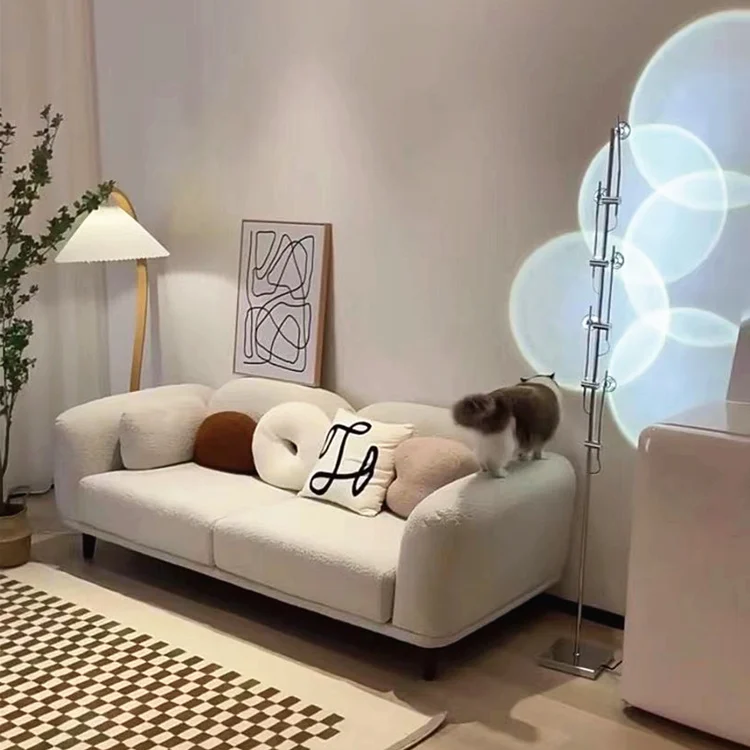 

Lamb wool curved double sofa modern living room small apartment designer hotel Internet celebrity special-shaped small sofa