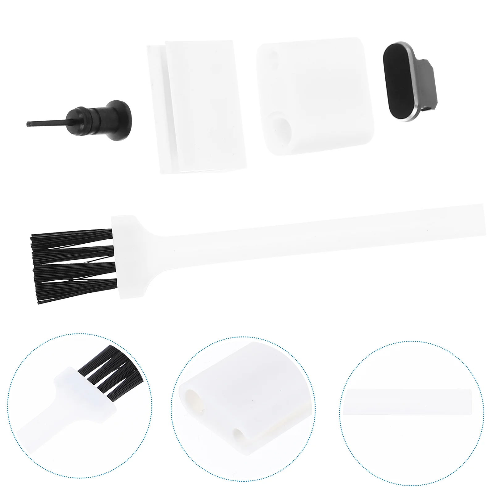 

1 Metal 1 Plastic Dust Charging Port Protector Anti Dust Water Resistant Covers for Phone Interface Plugs Phone