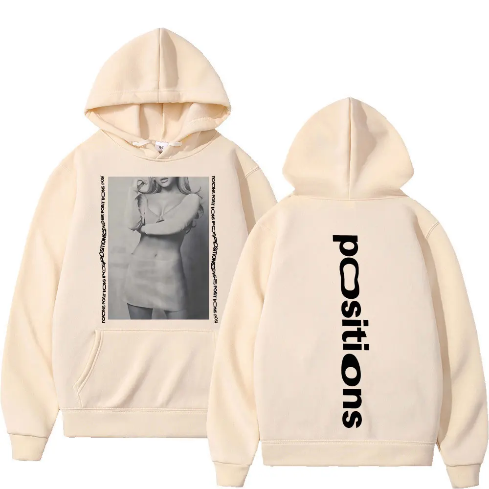 Ariana Grande Positions Album Vintage Graphic Hoodie Men Women Aesthetic Trendy Pullover Oversized Casual Sweatshirt Streetwear