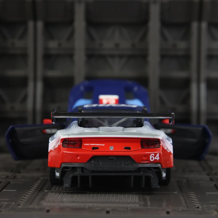 1:24 Mustang GT3 modèle de voiture de rallye jouet musique lumière retirer portes ouvertes véhicules miniatures jouets modèles cadeaux pour enfants garçons