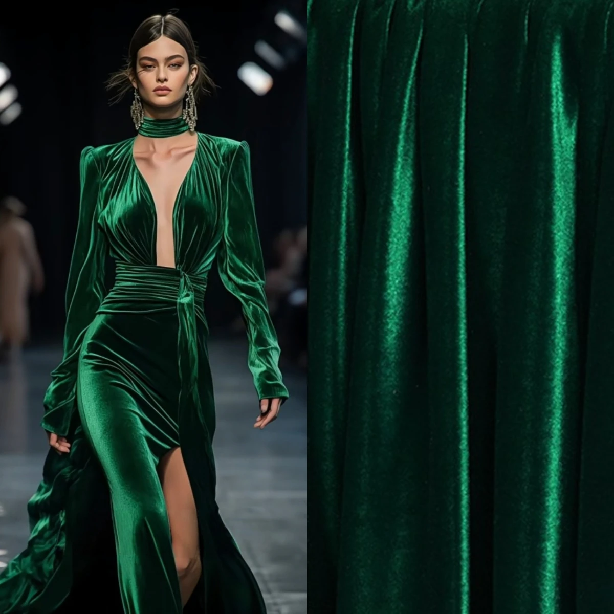 

Dark Blue Premium Elastic Korean Velvet - Gold Velvet Fabric for Tablecloth, Dresses & Background Decor