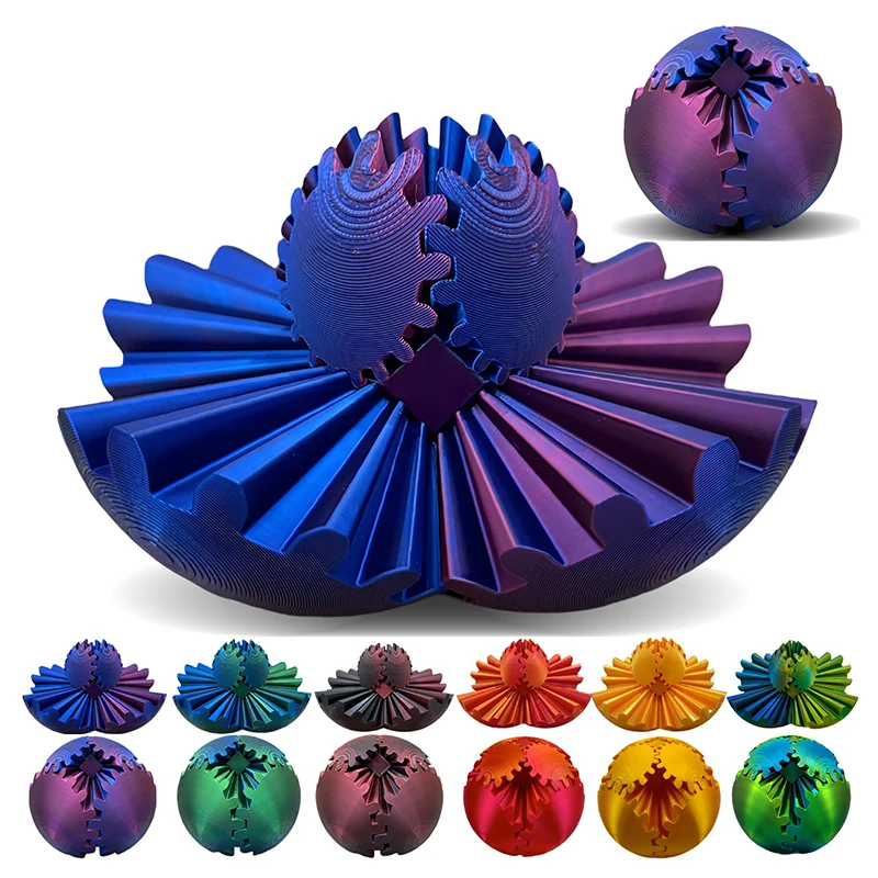 1PCS 10CM Gear Ball 3D Printed Gear Ball Spin BallCube Fidget Toy GearSphere Desk Ball Fidget Toy GearSphere Desk Toy For Stress