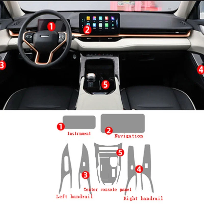 

Transparent Car Interior Protective Film For Haval H6 2021 Mid-control Center Navigation Screen Instrument Anti-scratch Stickers