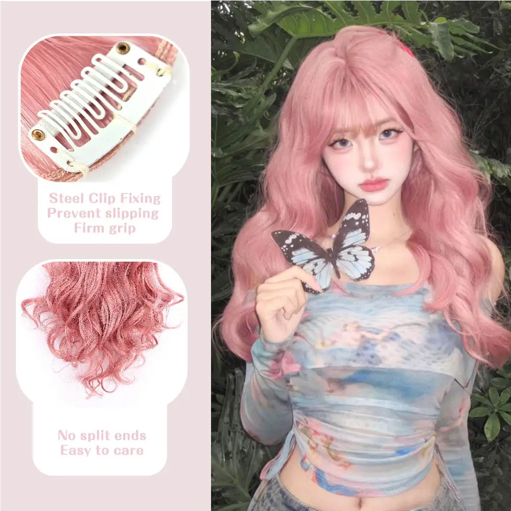 Pink Hair Extensions 12Pcs Clip in Hair Extensions 22 Inches Long Curly Hair Extensions Clip ins Soft Synthetic Hair Extensions