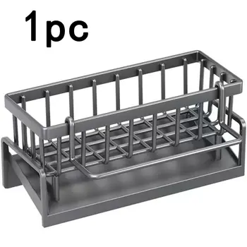 Držák na houbičku do kuchyňského dřezu s lepicím háčkem, nerezový nerezový dřez, organizér na kuchyňský dřez s houbičkou a kartáčem 8 nejlepší prodej držák houbičky do dřezu - №7