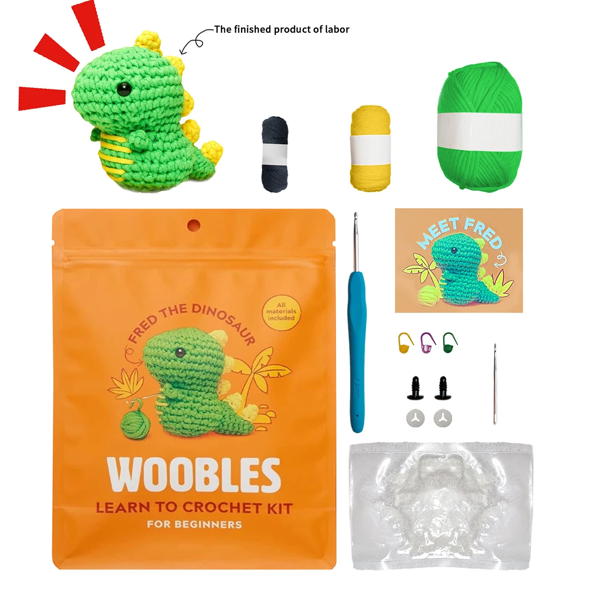 미완성 제품 초보자 크로셰 뜨개질 키트 DIY 크로셰 뜨개질 동물 키트 ﻿