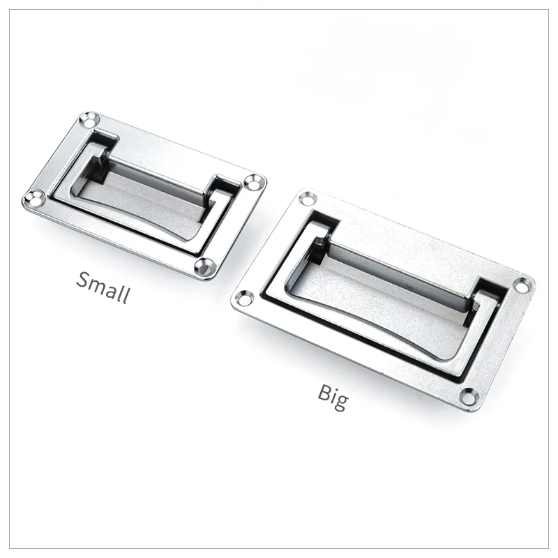 1PCS Industrial Handle Rectangle Shaped Metal Zinc alloy Embedded Folding Handle Tool Box Chest Pull Handle