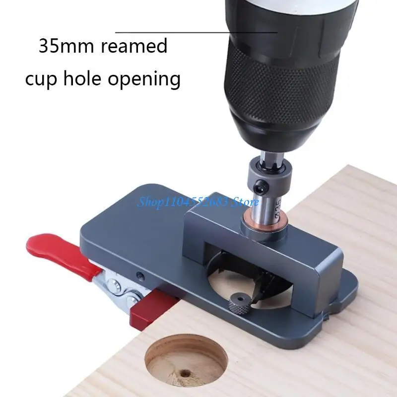 

Y6GD Hole Puncher Locator Opener Hinge Drilling Jig Door Cabinets Woodworking DIY