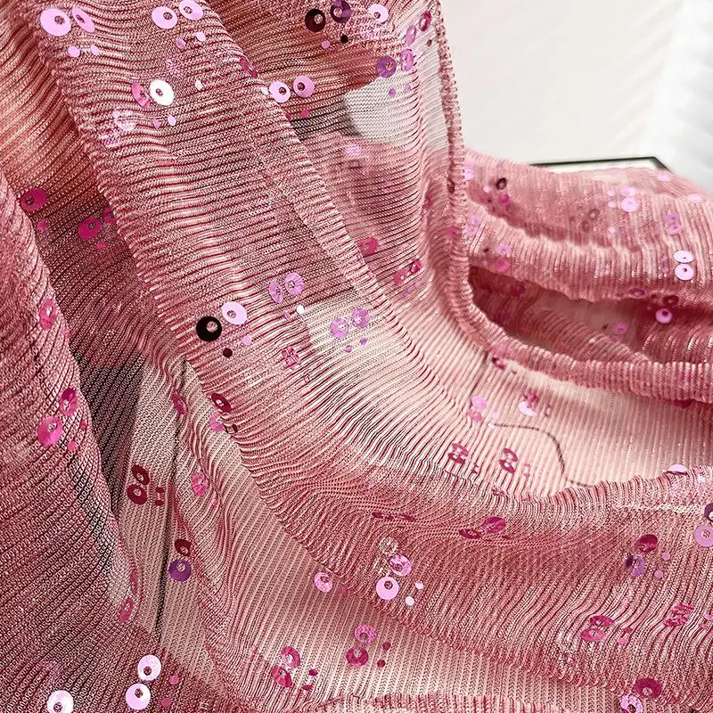Holografischer Pailletten-Hijab für muslimische Frauen, glitzernder, funkelnder Schal, islamischer Kopfschmuck, leichter Abend-Party-Turban, Wickel-Schal – Detail 6