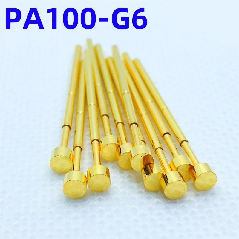 100PCS PA100-G6 Spring Test Probe PA100-G Test Pin P100-G P100-G6 Test Tool 33.35mm 1.36mm Needle Gold Tip Dia 3.0mm Pogo Pin