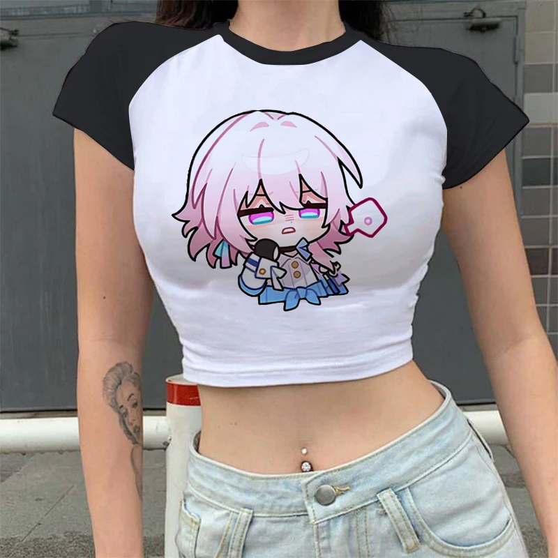 

Honkai Star Rail Kawaii T Shirt Tee Shirt Hip Hop Harajuku Cute T-Shirt Funny T-Shirts Clothes Summer Top Kawaii Woman Crop Tops