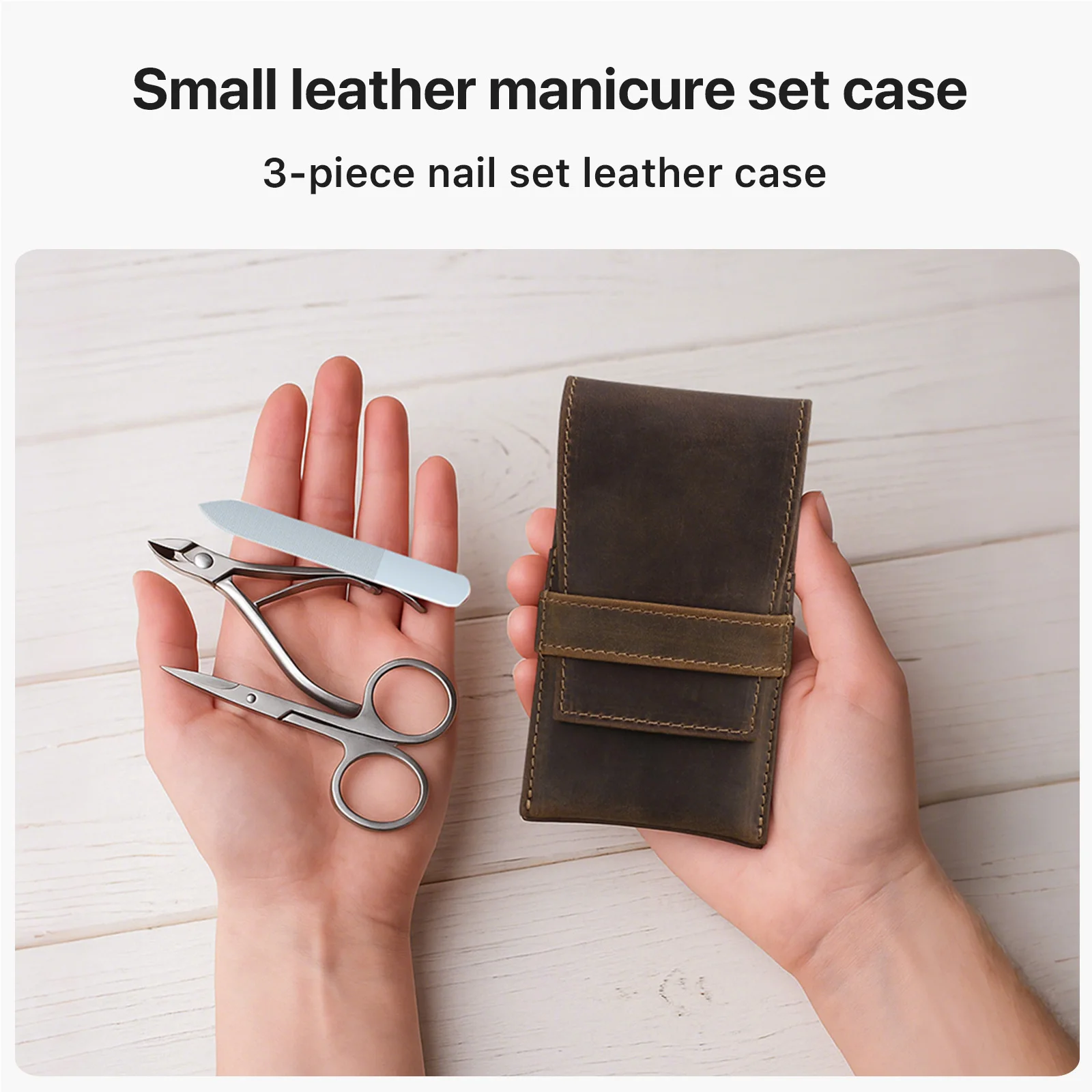 Genuine Leather Case For Manicure Set Pedicure kit Storage Pouch Bag For Nail Clippers Tool Travel Nail Scissors set Bag
