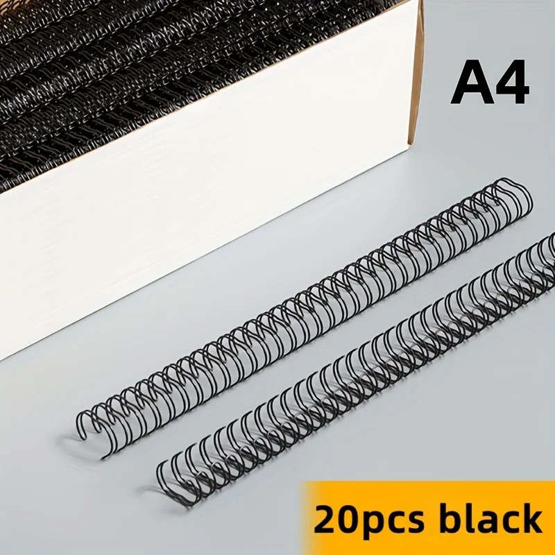 20pcs Heavy-Duty Metal Spiral Binding Rings - A4/A5 Book Loose-Leaf Fasteners, Compatible with Ring Binders, Reports,