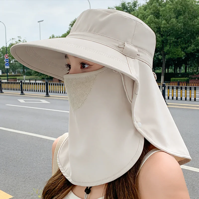 

УФ-защитная шляпа от солнца с интегрированной маской для лица и защитой шеи, дышащая, для активного отдыха, для женщин и мужчин, для рыбалки, походов, кемпинга