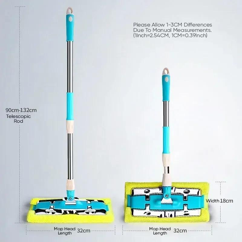 JOYBOS Wet Mops High Quality Clamp Microfiber Cloth Wood Tiles Floor 360° Rotating Dust Flat Lazy Large Steady