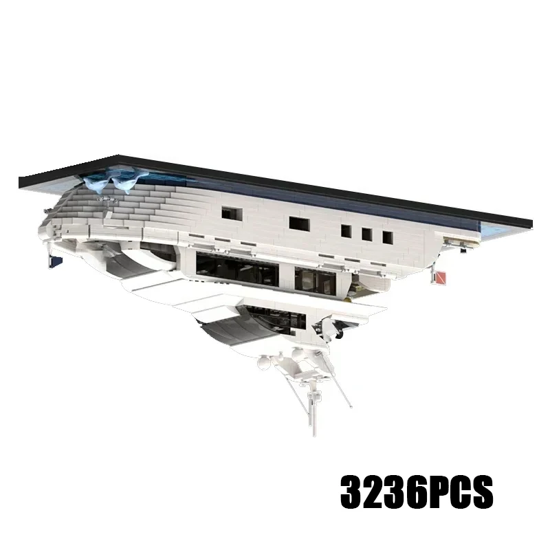 

Moc Building Bricks Boat Model Luxury Yacht Minifigure Size Technology Modular Blocks Gifts Christmas Toys DIY Sets Assembly