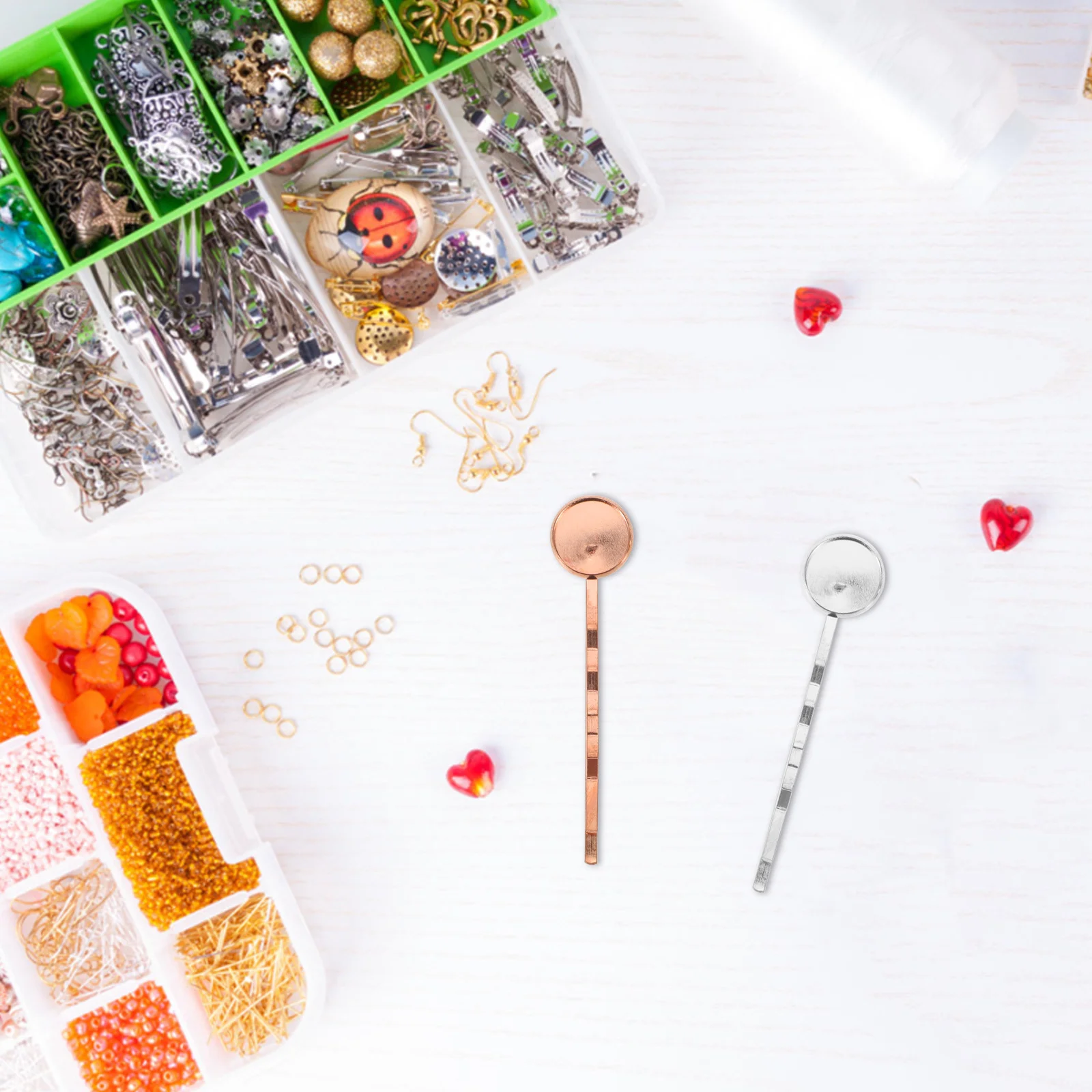 

40pcs Metal Hair Barrettes Base 12Mm Blank Round Tray For Cabochon Diy Thick Hair Claw Clip Findings - Barrette Blanks