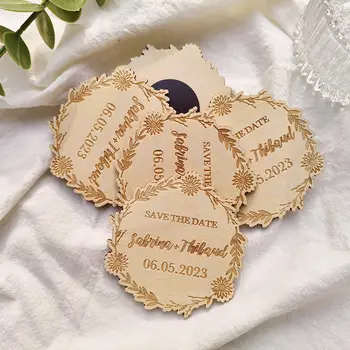 Personalizované magnety na svatební oznámení s divokými květinami pro hosty, dárek k svatbě v destinaci, rustikální pozvánka, dárek na míru 12 nejlepší prodej magnetické svatební dárky - №11