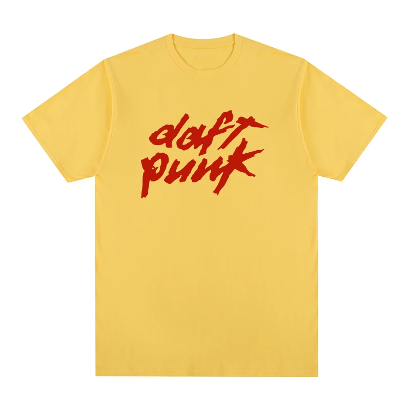 Summer Men Cotton T-Shirt Daft Punk Tops Tees Male Casual Clothing Unisex Women Fashion Solid Color Short Sleeve Streetwear