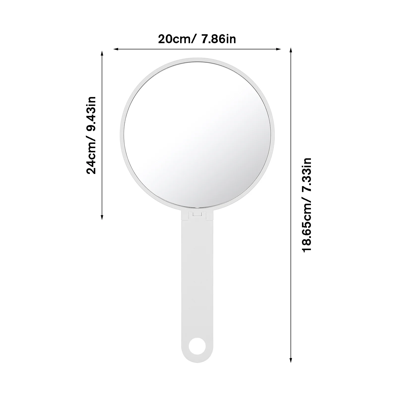 Portable Handheld Vanity Mirror Foldable Handle Stylish Square Design High Definition Reflection Compact Lightweight Travel