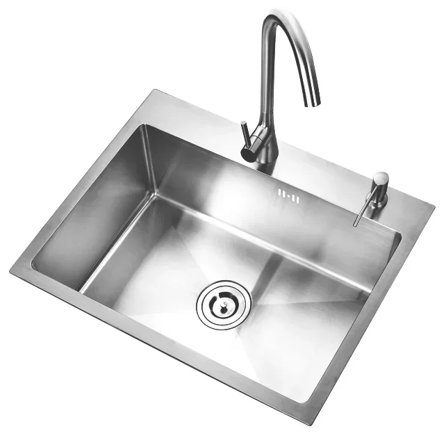 Professional Manufacturer Square Wash Chrome Handmade Double Bowl Sink Brushed Kitchen Sink with Sloping Platform