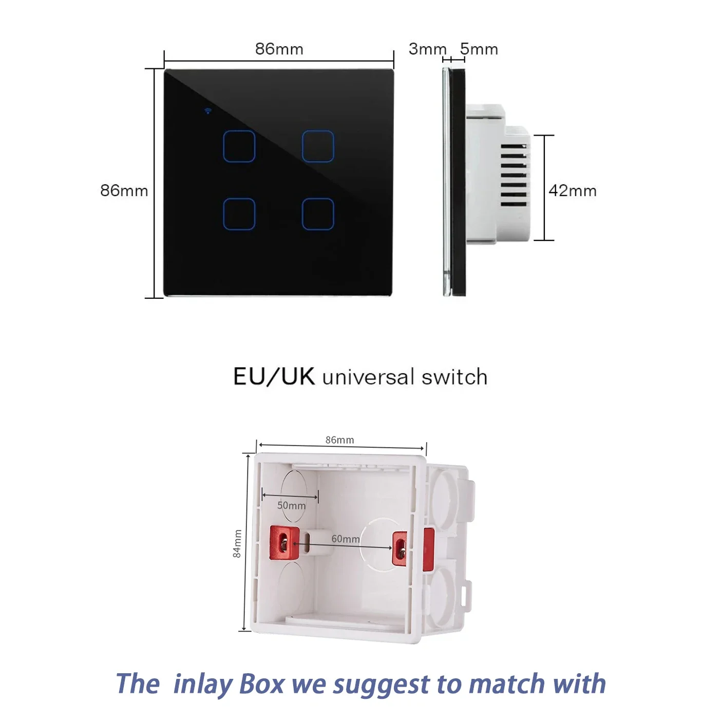 Melery Zigbee 스마트 유리 터치 스위치 Inteligente 벽 조명 스위치 Tuya Smartlife Google 홈의 EU 무선 원격 제어