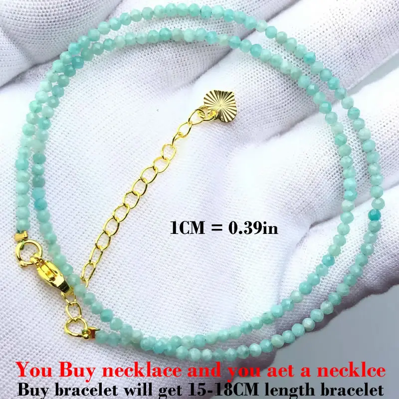 HOT Naturstein 2mm Facettierte Perlen Halskette Kristall Quarz Granat Achat Perlenketten Mode Einfacher Schmuck für Männer und Frauen Geschenke – Detail 14