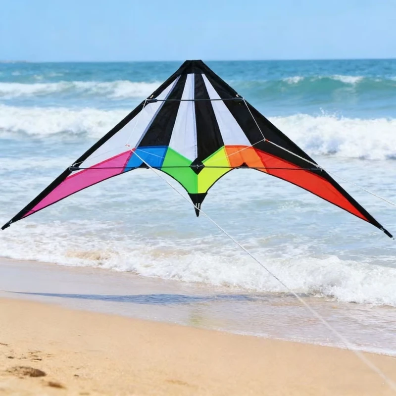 120cm Dual Line Stunt Kite for Beginners Outdoor Fun Nylon Fabric Beach Kite Factory Kite Surf Board Adults Buggy Pipa Kite