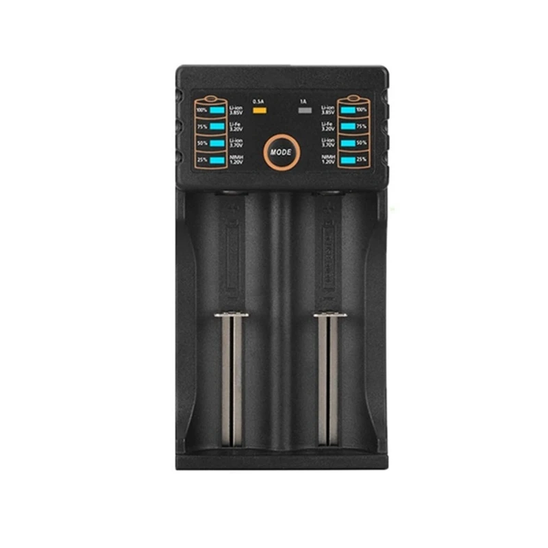 1 PCS 2-Slot Multi-Function Li-Ion Battery Charger Replacement Parts Suitable For Rechargeable Battery 18650/26650/AA/AAA Etc