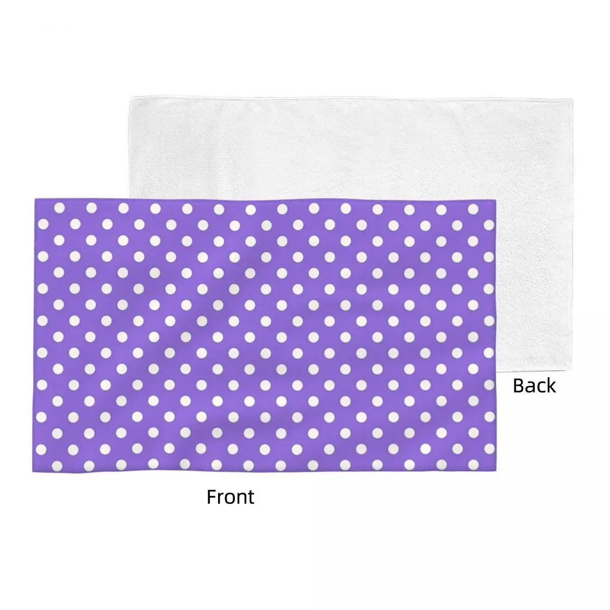 Custom White Polka Dots Over Purple Soft Face Towel Quick Dry Pool Bath Cotton Towels Breathable