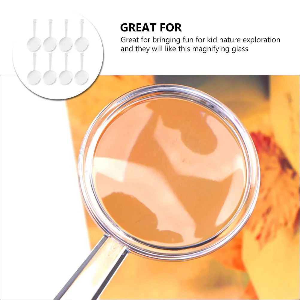 

8 Pcs Mini Magnifying Glass Acrylic Kids Science Toy Toddler Explore Reading Magnifier Set Biological Study Tool